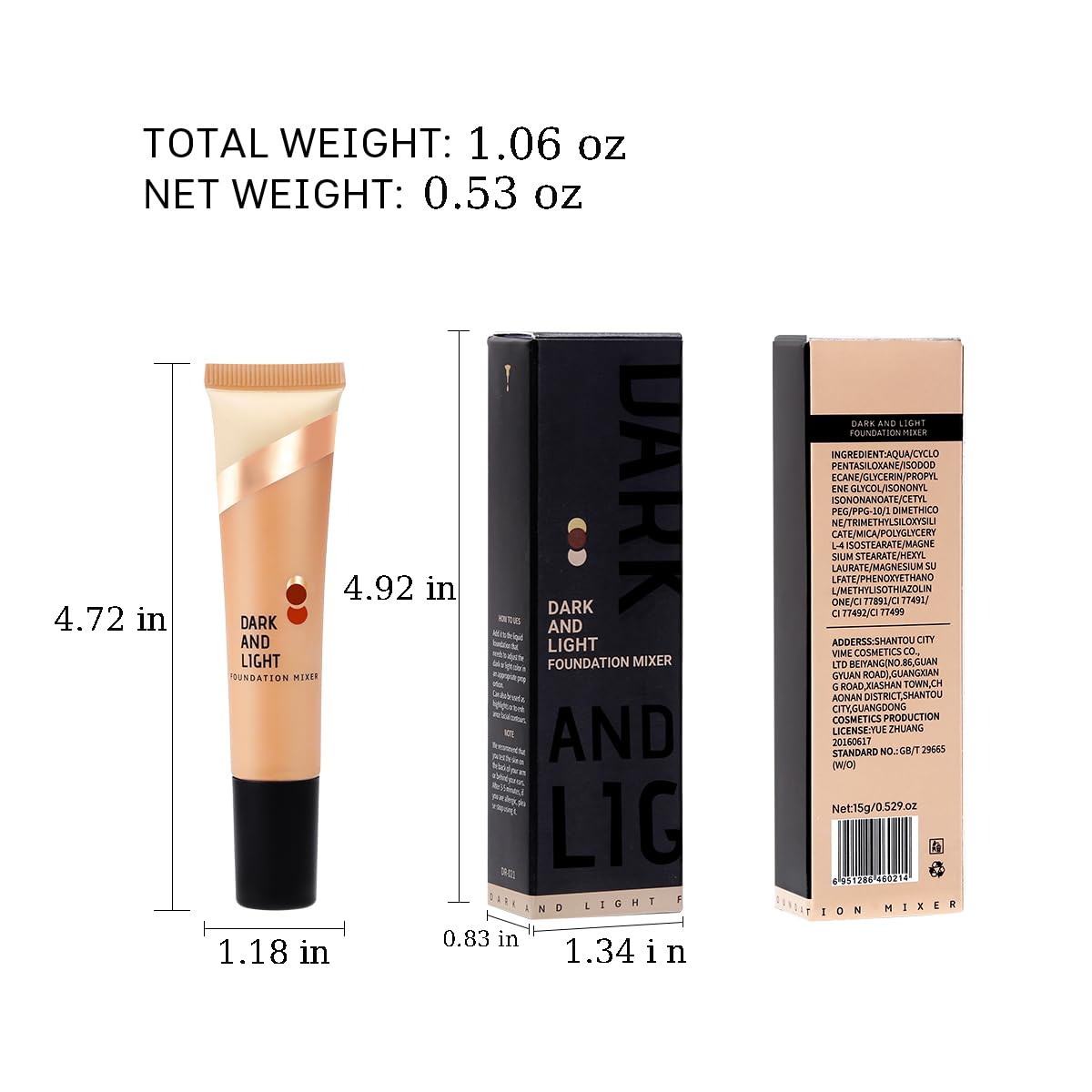 KISSIO Foundation Mixer,Foundation Mixing Pigment,Color Corrector,Foundation Adjusting Drops for Light Foundation,Smooth and Easy to Use,Blends Easily With Foundation,1.06 oz(02# caramel)