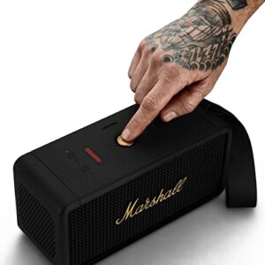 Marshall Middleton Portable Bluetooth Speaker, Black and Brass