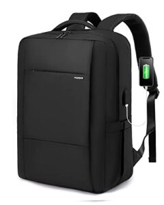 lovevook laptop backpack for women & men, unisex 15.6 inch waterproof travel backpack, work backpack casual daypack with usb charging port, computer backpack for business black