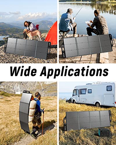 MOKiN Portable Solar Panel, 120W/20V Foldable Solar Panel with PD 65W USB-C/USB-A/DC Outputs for Power Station/Battery Pack, High 23% Efficiency, IP68 Waterproof&Dustproof Design for Camping RV Travel