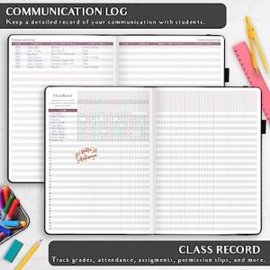 Legend Teacher Planner – Undated Lesson Plan Book for Teachers with Weekly & Monthly Calendars - Classroom Organization & School Year Planner – 8.5”x11.5” Hardcover (Black Debossed)