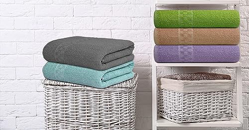 ZUPERIA 7-Pack Bath Towels - 30" x 54" - Ultra Soft 100% Cotton Large Bath Towels- Highly Absorbent for Bathroom, Pool, Gym, Spa, and Hotel Use (Colors Vareity)