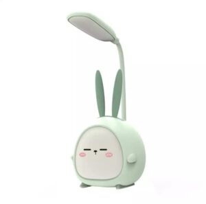 portable led desk lamp with night light cute bunny foldable usb charge reading light for bedroom kids bedside study (green)