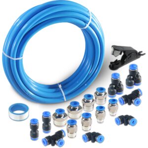 msaeiqun pneumatic tubing blue polyurethane pu air hose pipe tube kit 8mm or 5/16 od 5mm id 10 meter 32.8ft for air line or fluid transfer (8mm x 10m)
