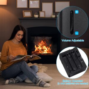 Fire Crackler Sound System, Crackling Sound Machine for Electric Gas Fireplace with USB Cable & 4 Nature Sounds, Timer Setting Battery Operated Volume Adjustable