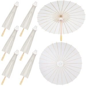sadnyy 33 inches paper umbrellas paper decorative chinese japanese parasol umbrella diy oiled paper painting umbrellas crafts for wedding bridal party decor (white,12 pack)
