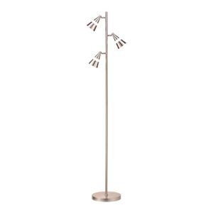 o’bright ash - 3-light led tree floor lamp, dimmable 3-head led, multidirectional standing lamp, adjustable multi-shade, swivel cone floor lamp for living room, bedroom, brushed nickel