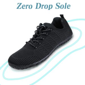 ZZFABER Barefoot Women and Men Shoes with Zero Drop Heel, Wide Toe Box and Flexible Sole | Minimalist Running Shoes | Barefoot Shoes for Men and Women for Workouts, Hiking |Size 6-12 (Black,US 10.5)