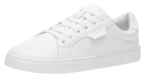 jeossy women's 8007 fashion white sneakers | walking tennis shoes | lace up casual sneaker for women size 9(djy8007 white 09)