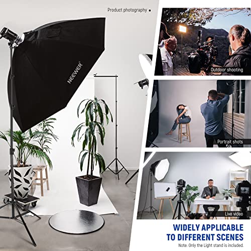 NEEWER 13ft/4m Air Cushioned Light Stand, Heavy Duty All Metal Photography Tripod Stand with 1/4” to 3/8” Reversible Spigot, 3 Way Mounting Interface & Metal Locking Knobs, Max Load 6.5lb/3kg