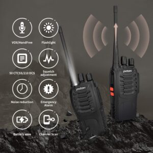 pxton walkie talkies for Adults Long Range with Upgraded Earpiece,radios walkie talkies Rechargeable Portable Two Way Radios with 6 Way Multi Gang Charger and Li-ion Battery (6 Pack).