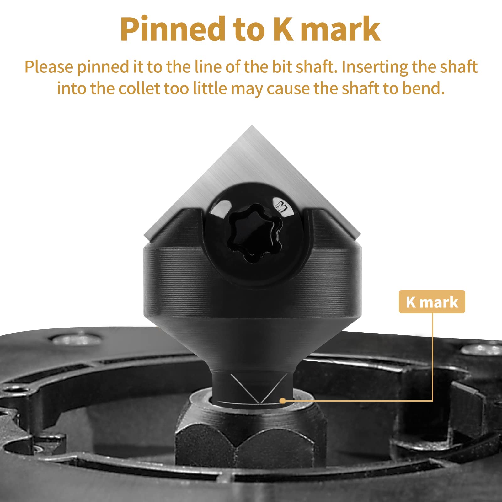 BINSTAK 90 Degree V Groove Router Bit 1/4 Inch Shank, Carbide Insert Wood CNC Router Bits for Woodworking Engraving Carving