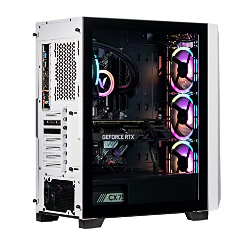 Velztorm White Pilum CTO Gaming Desktop PC Liquid-Cooled (AMD Ryzen 7 5700X 8-Core, GeForce RTX 3070 8GB, 32GB DDR4, 512GB PCIe SSD + 2TB HDD (3.5), RGB Fans, 750W PSU, AC WiFi, BT 5.0, Win11Pro)