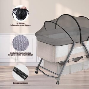 DUOMI Mosquito Net for Bassinet,Portable Bassinet Mosquito Net Cover,Bassinet Net Cover to Keep Pets Out.