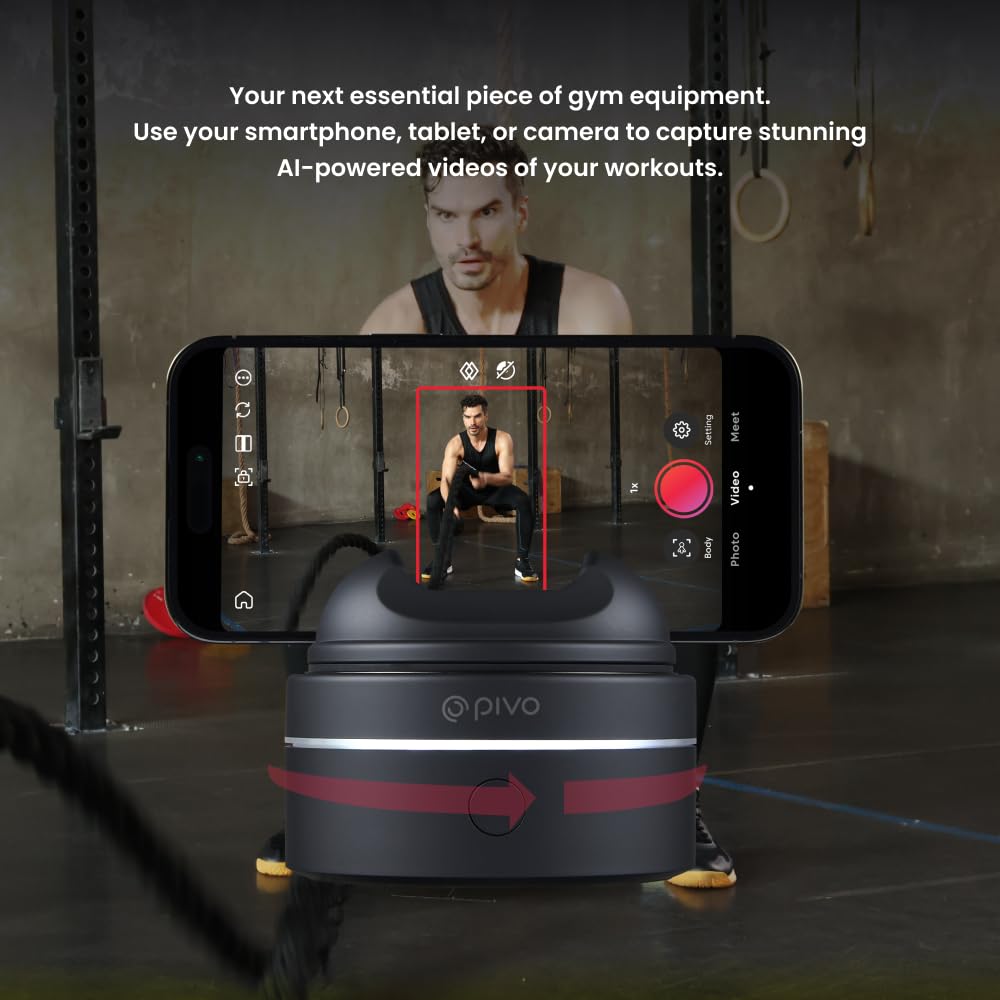 Pivo Max Performance Auto Tracking Phone Holder, Horse Tracker, Face & Body AI-Powered for Equestrians and Athletes, 360° Rotation for DSLR Camera with Remote Control