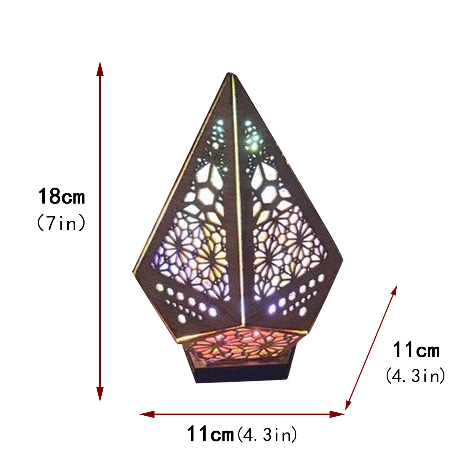 Caluself Bohemian Wooden Floor Lamp,Colorful Diamond Polar Star Large Floor Lamp with USB Charging Decorative Table Lamps Hollow Geometric Retro Floor Decorative Light Home Decor