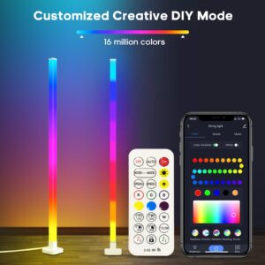 sympa RGB Floor Lamp, Smart LED Corner Lamp with App and Remote Control, 16 Million DIY Colors, Music Sync, Timer Setting, Ambiance Color Changing Floor Lamps for Living Room Bedroom Gaming Room