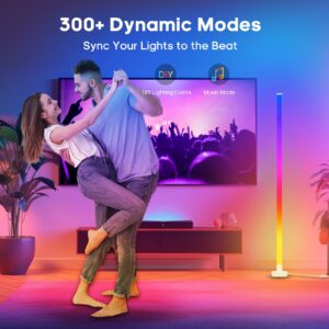 sympa RGB Floor Lamp, Smart LED Corner Lamp with App and Remote Control, 16 Million DIY Colors, Music Sync, Timer Setting, Ambiance Color Changing Floor Lamps for Living Room Bedroom Gaming Room