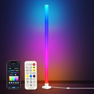 sympa RGB Floor Lamp, Smart LED Corner Lamp with App and Remote Control, 16 Million DIY Colors, Music Sync, Timer Setting, Ambiance Color Changing Floor Lamps for Living Room Bedroom Gaming Room