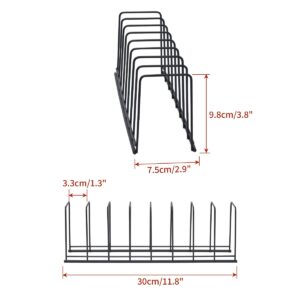 PINNIYOU Pot Lid Organizer, 2 Pack Kitchen Plate Pot Lid Rack Holder Rest, Storage Cutting Boards, Bakeware, Pots & Pans Serving Trays, Reusable Containers in Cabinet Pantry, USU201, Black