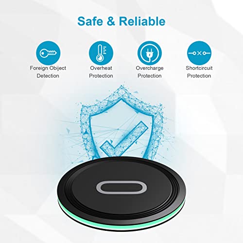 Pixel 8 7 Wireless Charger, 15W Fast Wireless Charger Pad for Google Pixel 8 Pro 8 7 Pro 7a 6 5 4 XL, Samsung Galaxy S24 S23 Ultra S22 Ultra S21 FE S20 S10 S9 S8+, iPhone 15 14 Pro Max 13 12 11 8 Plus