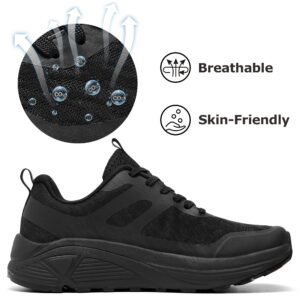 CARENURSE Walking Shoes Women Lightweight Breathable Mesh Lace-Up Sneakers for Women Non-Slip Fashion Comfort Casual Tennis Running Shoe Black