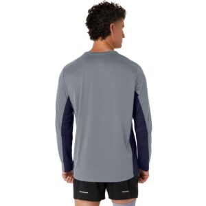 ASICS Men's Train SANA Long Sleeve Apparel, XL, Sheet Rock/Peacoat