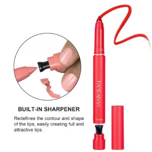 KIMIEYE 6pcs Lip Liner Pencil Set, Superstay Retractable Lip Crayon, Long Lasting Waterproof Nude to Red Velvety Matte Finish Lipstick Lip Makeup Set for Women, Include Built-Sharpener (SET B)