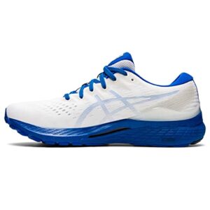 asics men's gel-kayano 28 running shoes, 11.5, white/tuna blue