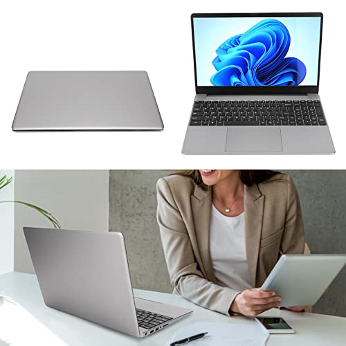 Computer Laptop, 15.6in Laptop 1920x1080 FHD Screen 100‑240V for Business (16+128G US Plug)