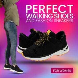 ZEBA Hands Free Slip on Sneakers for Women - Step Up Your Comfort and Style with Perfect Walking Shoes and Fashion Sneakers - Electric Black