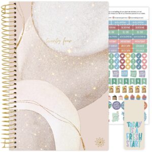 bloom daily planners 2024 Calendar Year Day Planner (January 2024 - December 2024) - 5.5” x 8.25” - Weekly/Monthly Agenda Organizer Book with Stickers & Bookmark - Brushed Beige