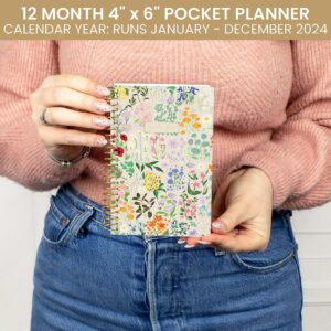 bloom daily planners 2024 Pocket Planner - 4” x 6” - (January 2024 - December 2024) - MINI Weekly/Monthly Agenda Organizer & Calendar Book - Spread Kindness