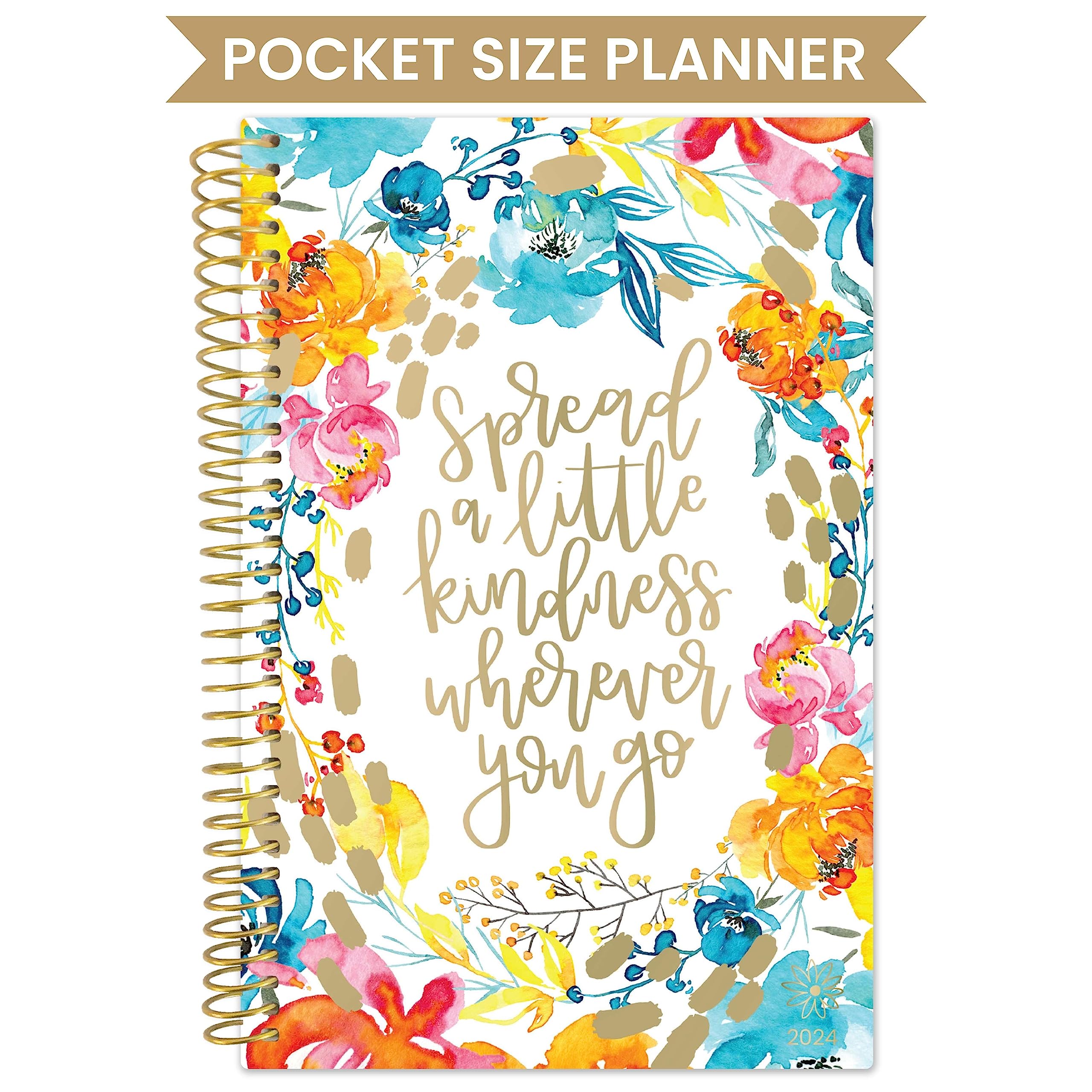 bloom daily planners 2024 Pocket Planner - 4” x 6” - (January 2024 - December 2024) - MINI Weekly/Monthly Agenda Organizer & Calendar Book - Spread Kindness