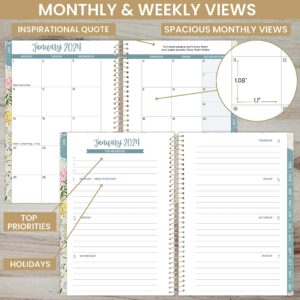 bloom daily planners 2024 Pocket Planner - 4” x 6” - (January 2024 - December 2024) - MINI Weekly/Monthly Agenda Organizer & Calendar Book - Garden Party