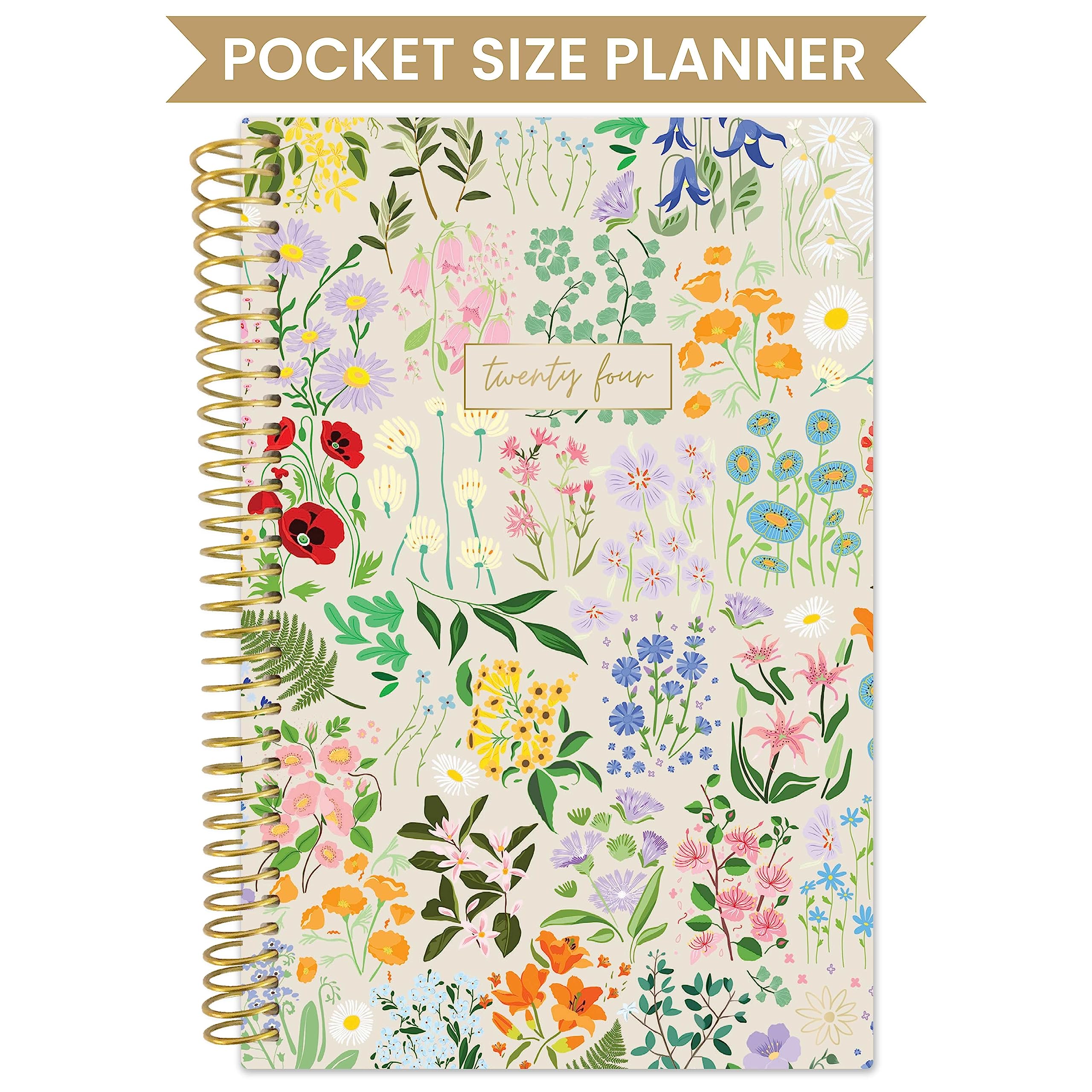 bloom daily planners 2024 Pocket Planner - 4” x 6” - (January 2024 - December 2024) - MINI Weekly/Monthly Agenda Organizer & Calendar Book - Garden Party