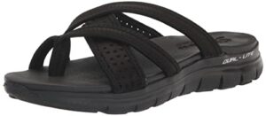 skechers women's flex appeal 2.5-must have sport sandal, black/black, 9