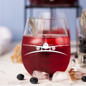 AGMDESIGN Funny Double sided Good Day Bad Day Don't Even Ask Flight Attendants Wine Glass With Gift Box, Gifts for Retired Pilot, Flight Attendants Helicopter Aviator, Retirement Gifts for Coworkers