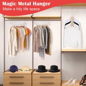 12 Pack Space Saving Hangers for Clothes, Collapsible Metal Hangers Organizer, Closet Hangers Space Saver, Clothes Hanger Organizer, Magic Hangers for Organization and Storage, Dorm Room Essentials