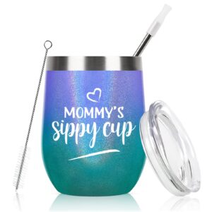 liqcool gifts for mom, mothers day gifts for mom, christmas gifts for mom from daughter son, mommy sippy cup tumbler, gifts for mom who has everything for birthday valentines day (12 oz, gradient)