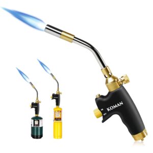 koman propane torch head,high intensity trigger start mapp gas torch kit with self ignition, welding torch head by propane mapp, map/pro,for soldering,brazing,stripping paint,cooking(csa certified)