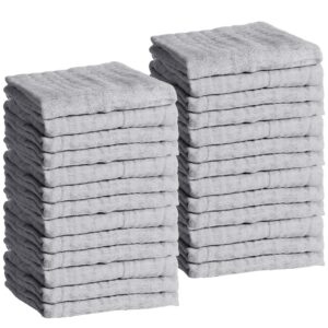 20 packs muslin baby burp cloths set large 20 x 10 inch cotton 6 layers burp cloths for baby girl newborn washcloths infant burp wipes soft and absorbent napkins for boys and girls (gray)