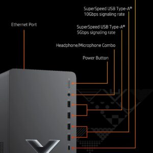 HP 2023 Newest Victus 15L Gaming Desktop, AMD Ryzen 7 5700G(> i9-10920X), AMD Radeon RX 6600 XT 8GB(> RTX 3060), 32GB 3200MHz RAM, 1TB NVMe SSD, WiFi 6, RGB Light, Type-A&C, W11, Bundled w/Accessories