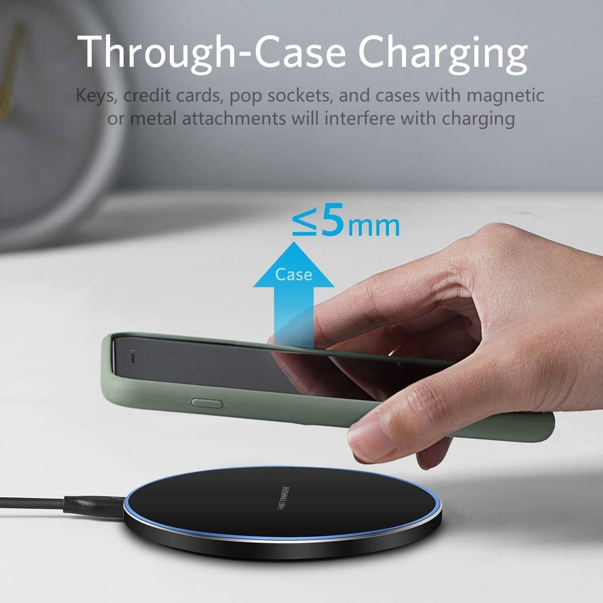 20W Wireless Charger Pad,Fast Wireless Charging Compatible with iPhone 15/15 Pro/14 Pro Max/14/13/12/11/SE/X/XR/AirPods,15W Phone Induction Charge Station for Samsung,Pixel,Xperia,LG G8(No Plug)