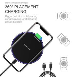 20W Wireless Charger Pad,Fast Wireless Charging Compatible with iPhone 15/15 Pro/14 Pro Max/14/13/12/11/SE/X/XR/AirPods,15W Phone Induction Charge Station for Samsung,Pixel,Xperia,LG G8(No Plug)