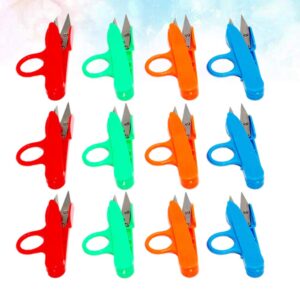 Yarn Thread Snips 12 PCS Professional Point Quick-Clip Heavy Duty Sewing with Stainless Steel Blade and Soft Handles Mini