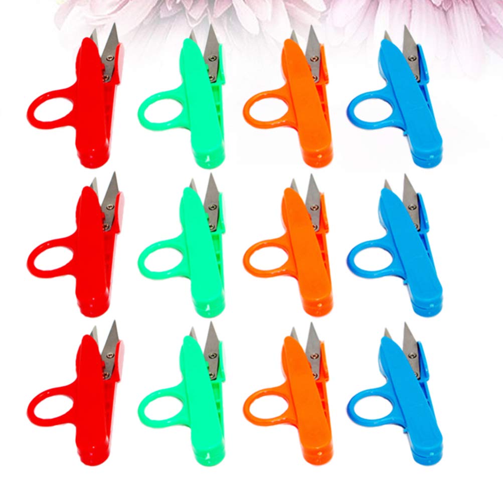 Yarn Thread Snips 12 PCS Professional Point Quick-Clip Heavy Duty Sewing with Stainless Steel Blade and Soft Handles Mini