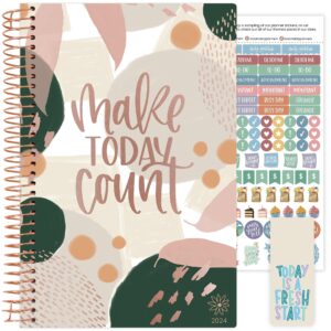 bloom daily planners 2024 calendar year day planner (january 2024 - december 2024) - 5.5” x 8.25” - weekly/monthly agenda organizer book with stickers & bookmark - make today count