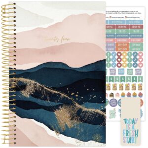 bloom daily planners 2024 calendar year day planner (january 2024 - december 2024) - 5.5” x 8.25” - weekly/monthly agenda organizer book with stickers & bookmark - golden hour