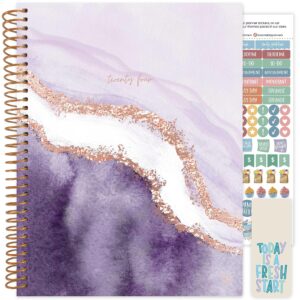 bloom daily planners 2024 (8.5" x 11") calendar year day planner (january 2024 - december 2024) - weekly/monthly dated agenda organizer with tabs - daydream believer, lavender